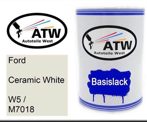 Ford, Ceramic White, W5 / M7018: 500ml Lackdose, von ATW Autoteile West.